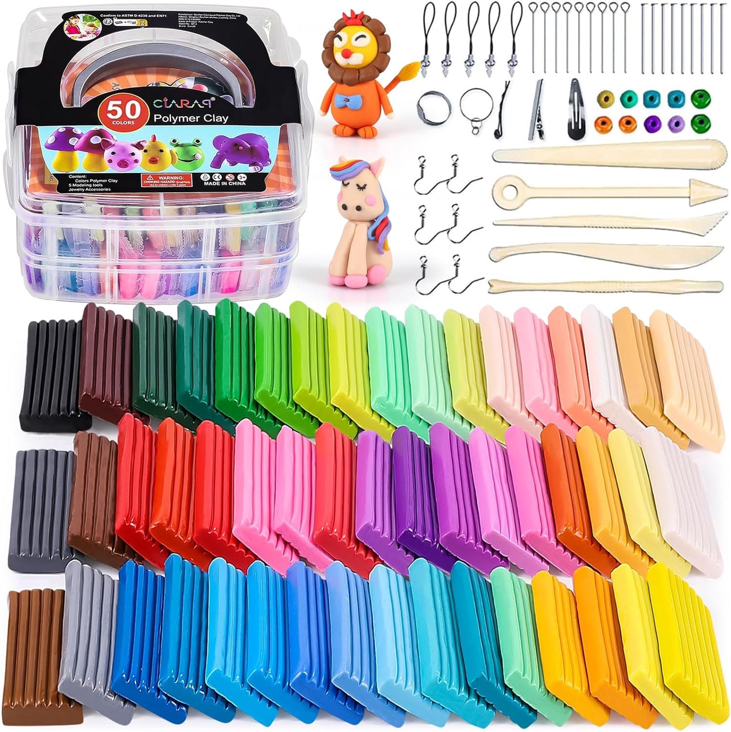 Polymer Clay 60 Colors, Modeling Clay for Kids Oven Baked Model Clay  Safe&Non-Toxic Non-Sticky with Sculpting Tools DIY Starter Kits,and  Accessories,Ideal Gift for Children, Adults and Artists… : : Home  & Kitchen