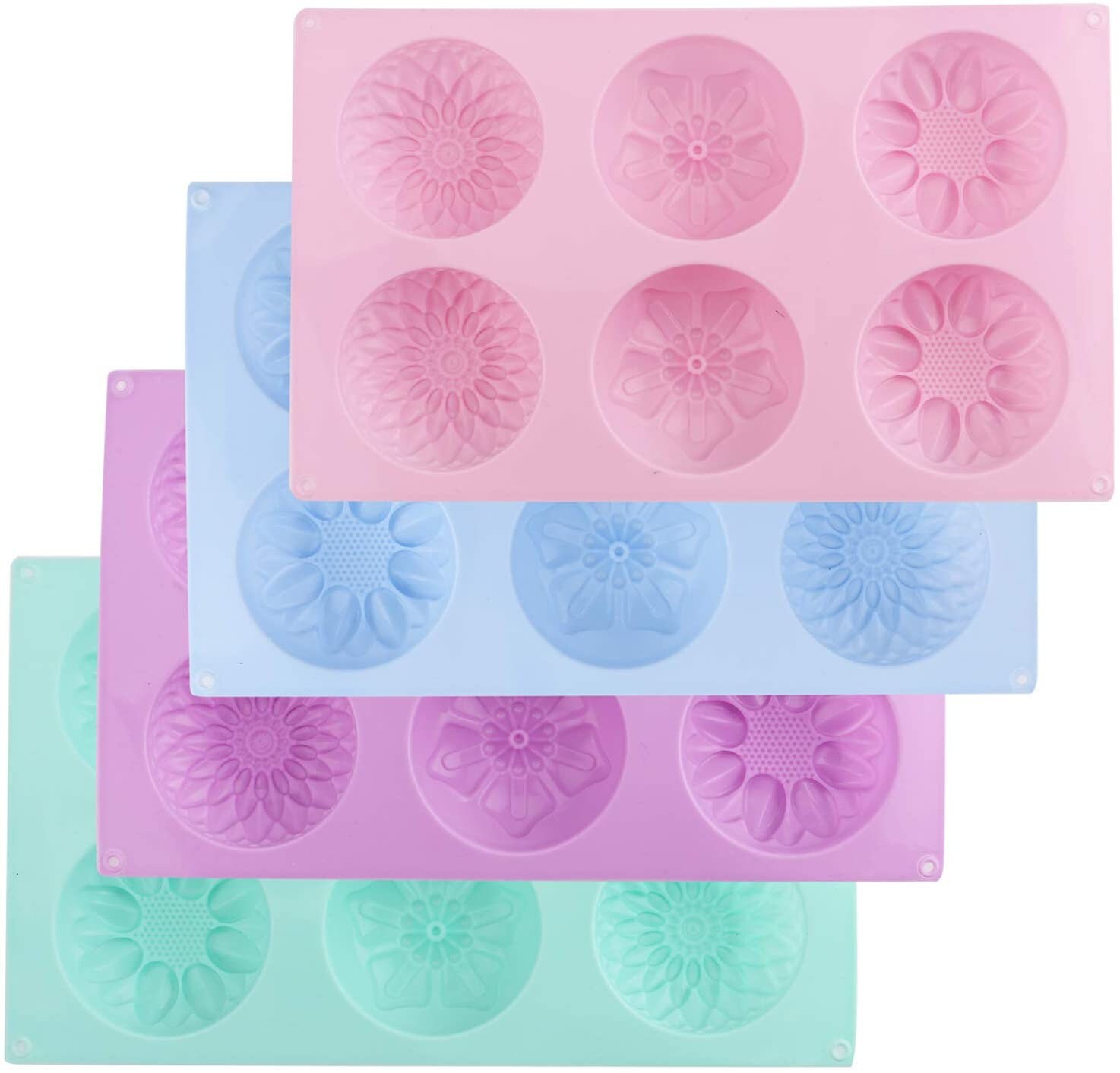 4 Pack Silicone Fancy Soap Molds 6 Cavity Handmade Sopa Etsy