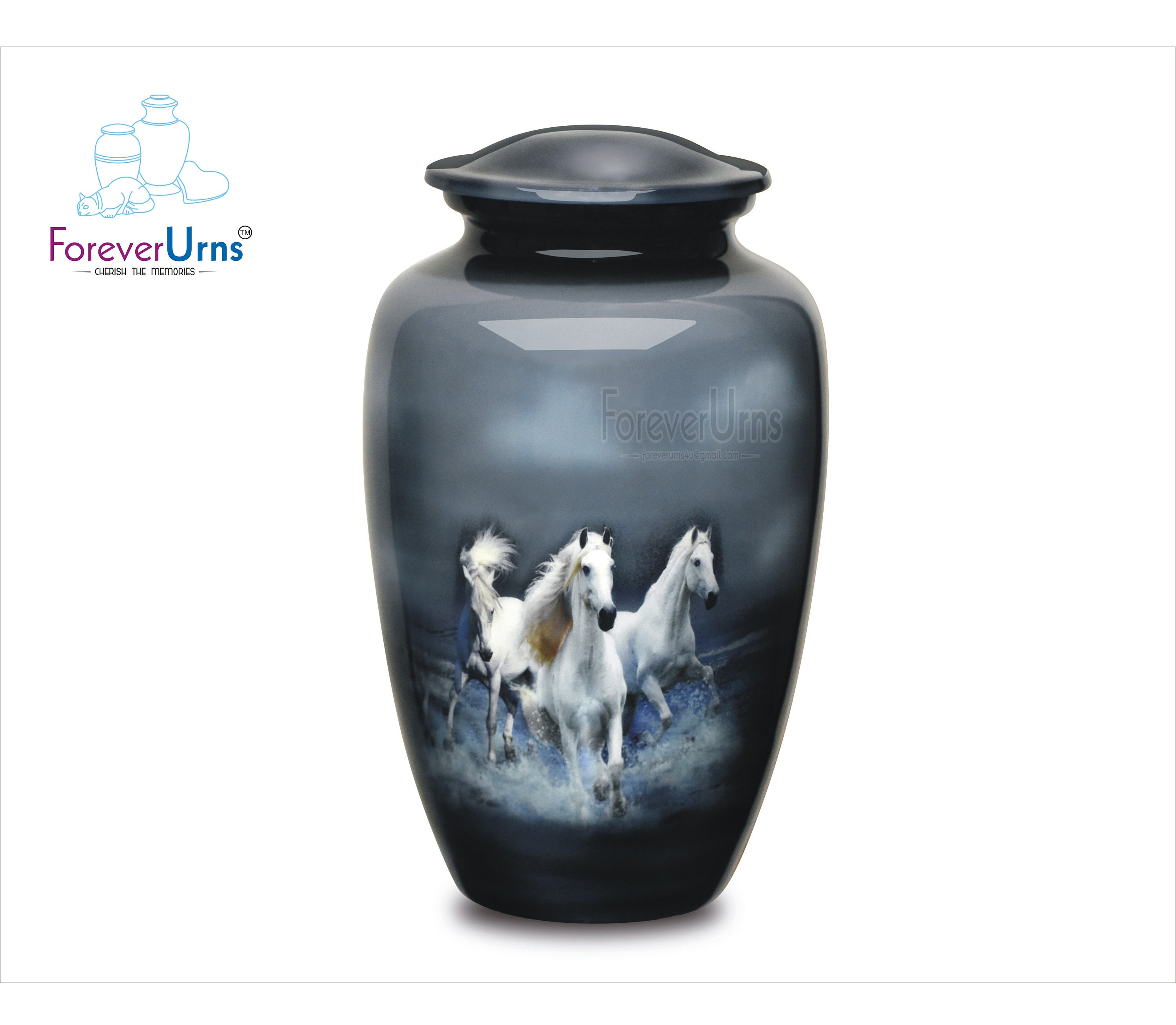 Aluminium Adult Urn 3 Horses Cremation Urn For Human Ashes Etsy
