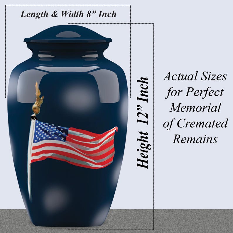 Metal Cremation Urn for Human Ashes, High Grade Aluminium, American Sky ...