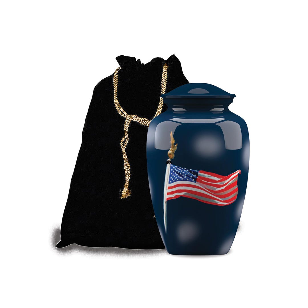 Metal Cremation Urn for Human Ashes, High Grade Aluminium, American Sky ...