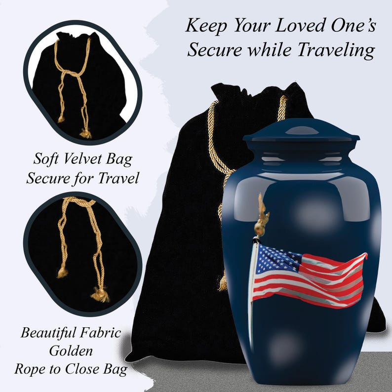 Metal Cremation Urn for Human Ashes, High Grade Aluminium, American Sky ...