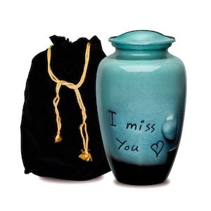 FOREVER URNS® Urns for ashes adult - Funeral I miss you Large funeral urn for ashes of loved ones Size 10.5" & 220 Cu. In