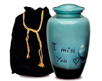 FOREVER URNS® Urns for ashes adult - Funeral I miss you Large funeral urn for ashes of loved ones Size 10.5" & 220 Cu. In