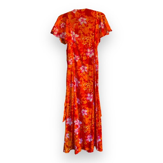 Vintage 60s/70s NWT orange and red maxi dress Haw… - image 3