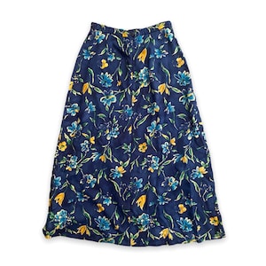 Vintage 90’s Pendleton Floral Print blue Maxi Skirt size 8