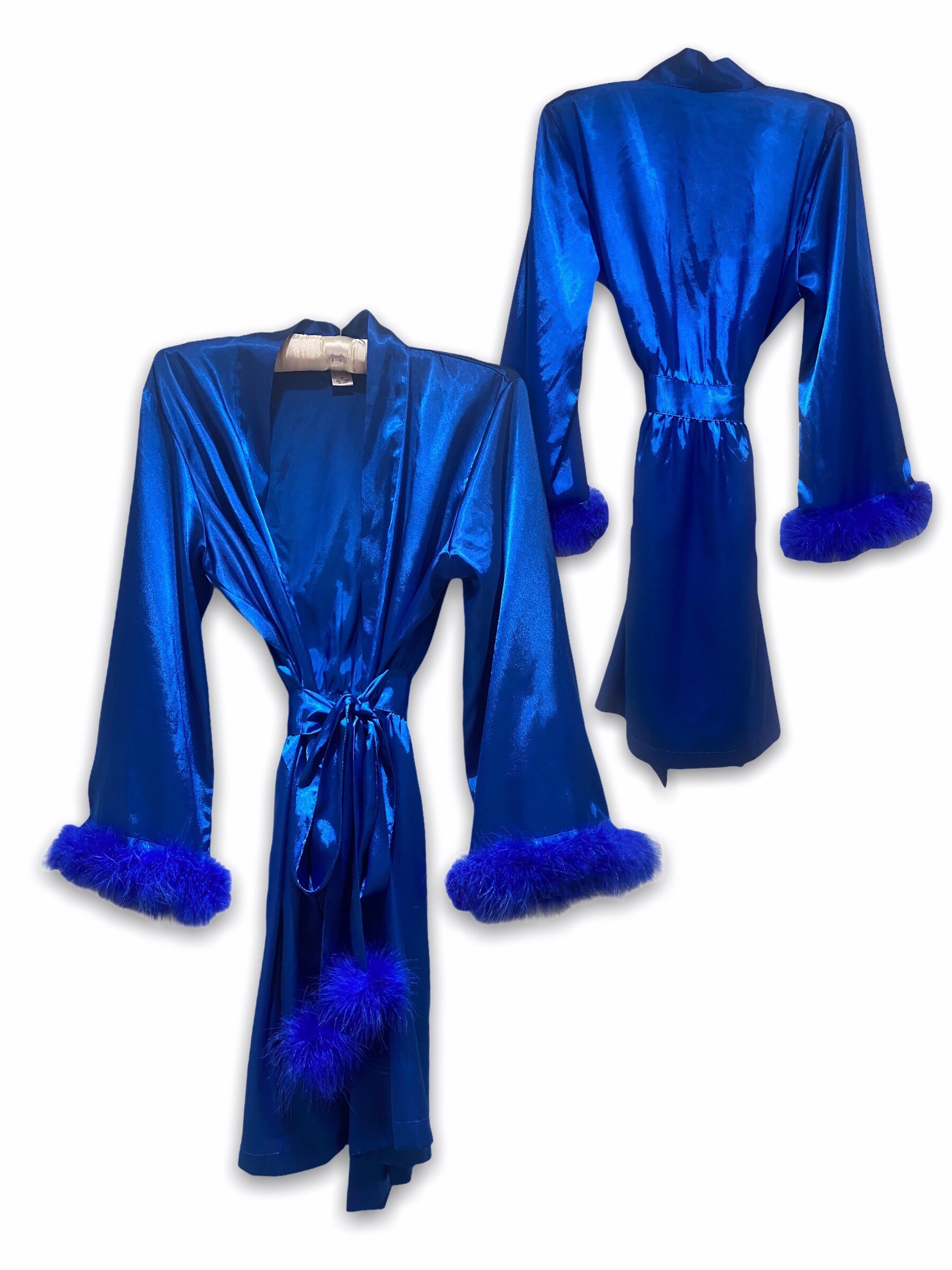 satin marabou robe