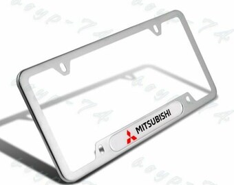 Lucky W// Heart Black Metal License Plate Frame Tag Holder