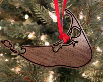 Beautifully Engraved, Customizable Wooden Nantucket Christmas Ornament - Personalization Available! 3 Wooden Finishes & Acrylic!