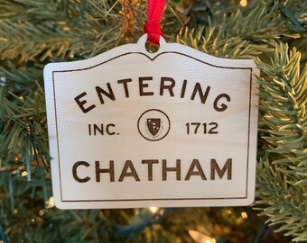 Cape Cod Christmas Ornament Laser Cut Wood Decoration 4 1/2 Inch Cape Cod Christmas Ornament Laser Cut Wood Decoration 4 1/2 Inch