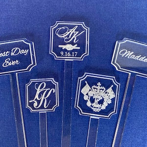Custom Acrylic Wedding Drink Stirrers - Set of 25 Swizzle Sticks. Add Hashtag, Monogram, Name Etc. RUSH Orders Available!