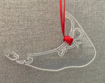 Engraved Acrylic Nantucket Ornament | Fully Customizable | Also Available in 3 Wooden Finishes!