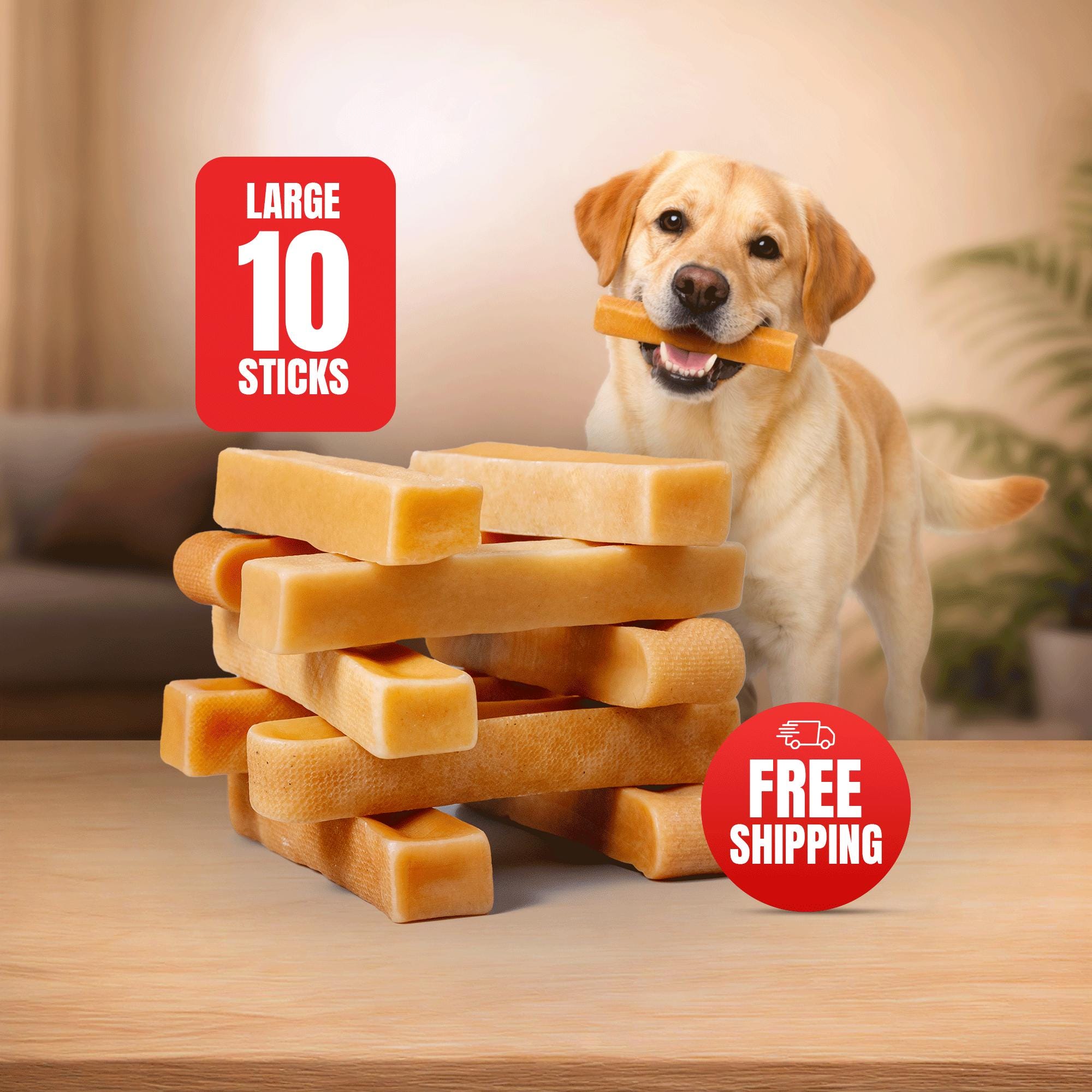 2 lb Tibetan Yak Chews - Long-Lasting Natural Dental Treats For Large Dogs