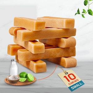 Authentic Yak Cheese Chew for Small dogs - 10pcs, Gluten Free and Easily Digestible Dog Treats, Handmade Dog Chew sticks for pups