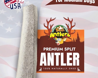 Split Elk Antler dog chew from Medium dogs - Grade A USA antlers