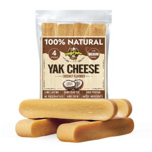 Coconut Flavour Yak Milk Dog Chews, Healthy and Long lasting Yak Chews - Natural and Gluten Free Dog Treats