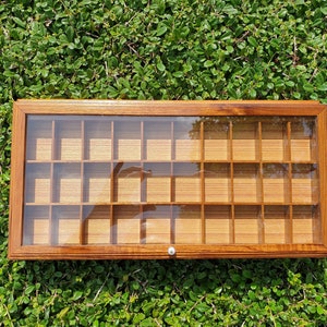 Boîte de rangement en bois à 30 compartiments, petite boîte de rangement, organisateur de bijoux, bibelots en bois non peints, étui à souvenirs, étagère Shadow Box