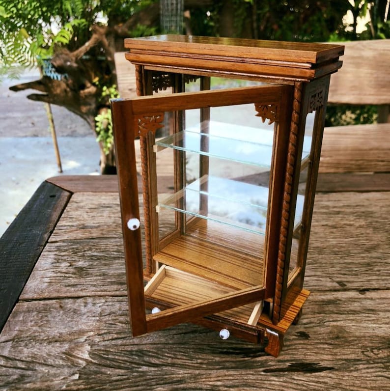 Small Glass Display Curio Case Small Toys Miniature Etsy
