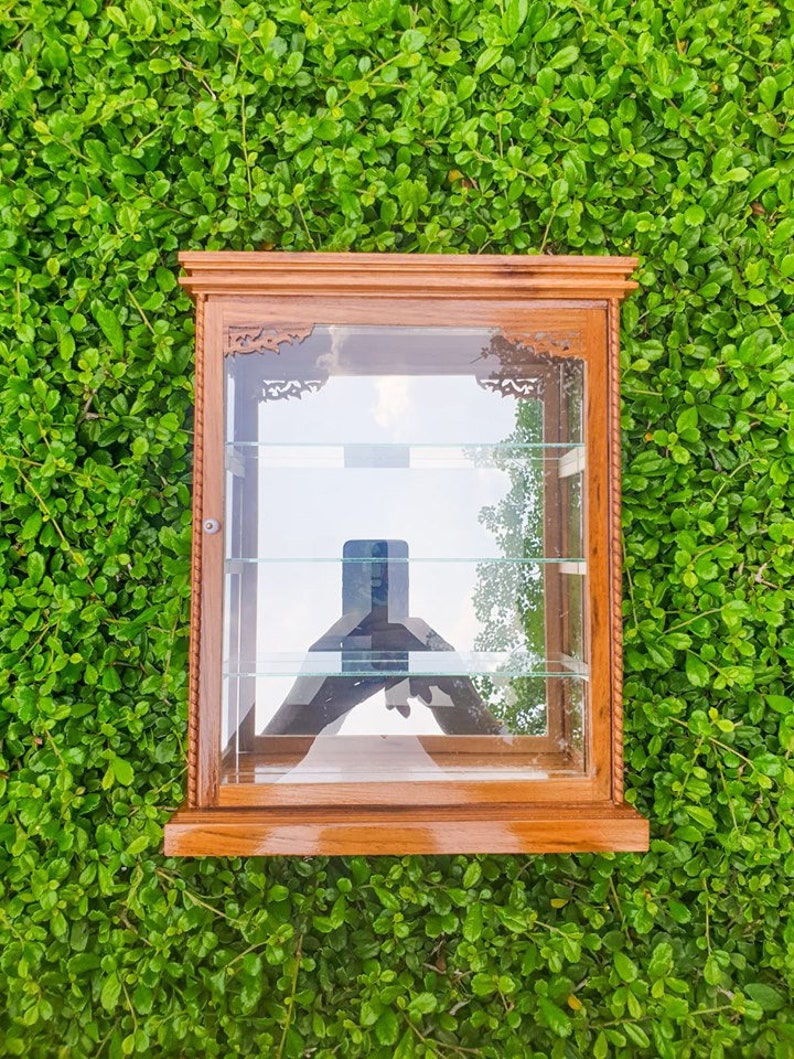 Small Wall Curio 1 Door 4 Shelves Display Case hung On Etsy