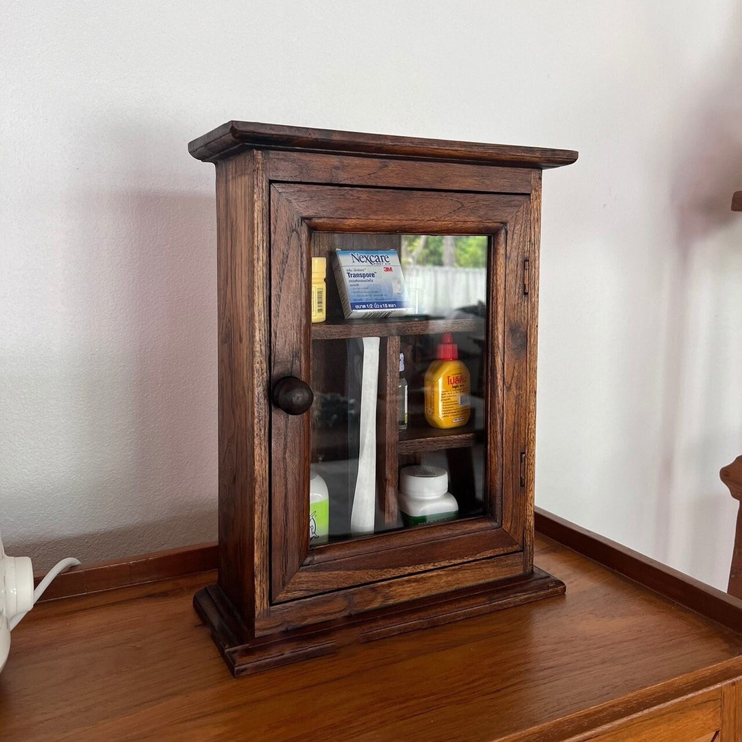 Wall Mount Medicine Wood Teak Medicine Medicine