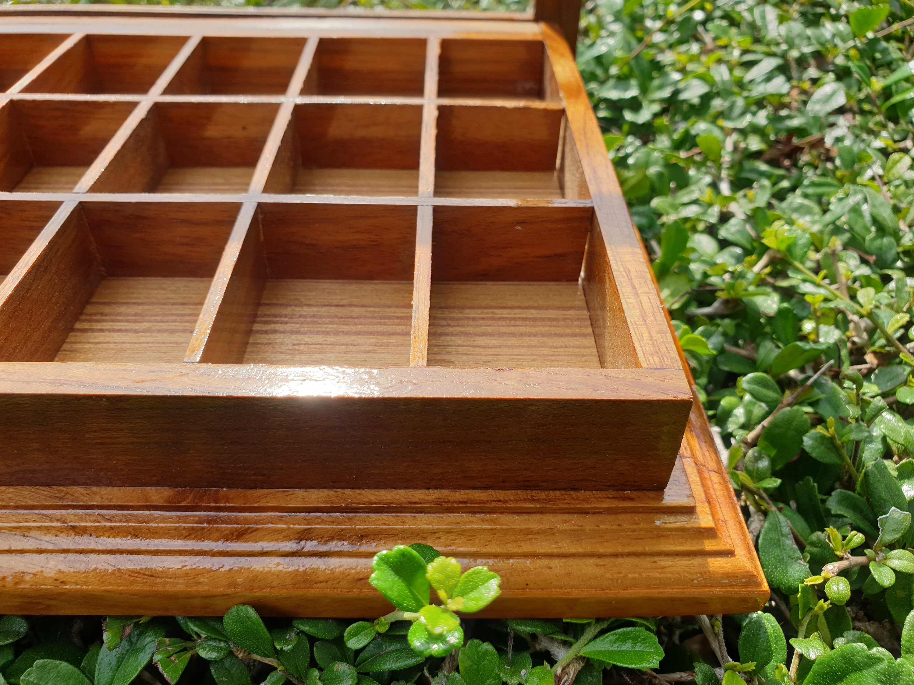 Wooden 30 Compartment Display Box Storage Box Small Organizer Box