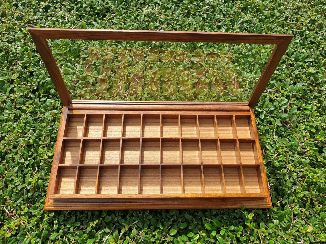 Wooden 30 compartment Display box Storage Box Small Organizer Etsy