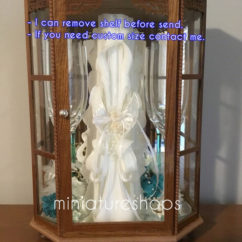 Small Curio Cabinet 6 Square & Glassed Display Cabinet Case Small Miniature Display Box Figure Display Case Antique Collectibles Case