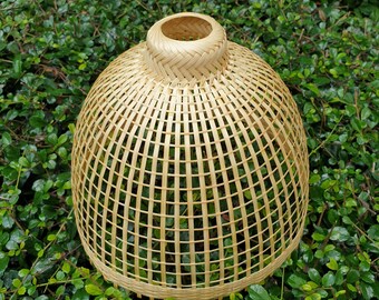 Bamboo Hanging Lamp Pendant Light Asian Oblong Repurposed Fish Trap Ceiling Lamp Air Plant Wall Pot Live Spanish Moss Long-Moss-Tillandsia
