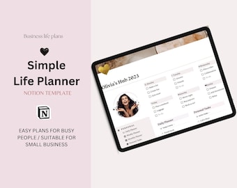 Notion Template Life Planner, Notion Dashboard, Notion Planner, All in One Notion Templates with Vision, Finance, Fitness, Business hub