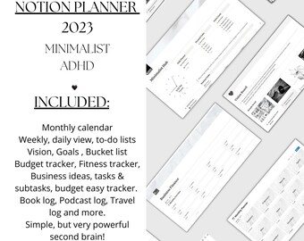 Notion ADHD  2023 Planner, Adhd Digital Planner, , Adhd Productivity, Weekly Adhd Planner, Adult Adhd Planner,  Productivity Organizer