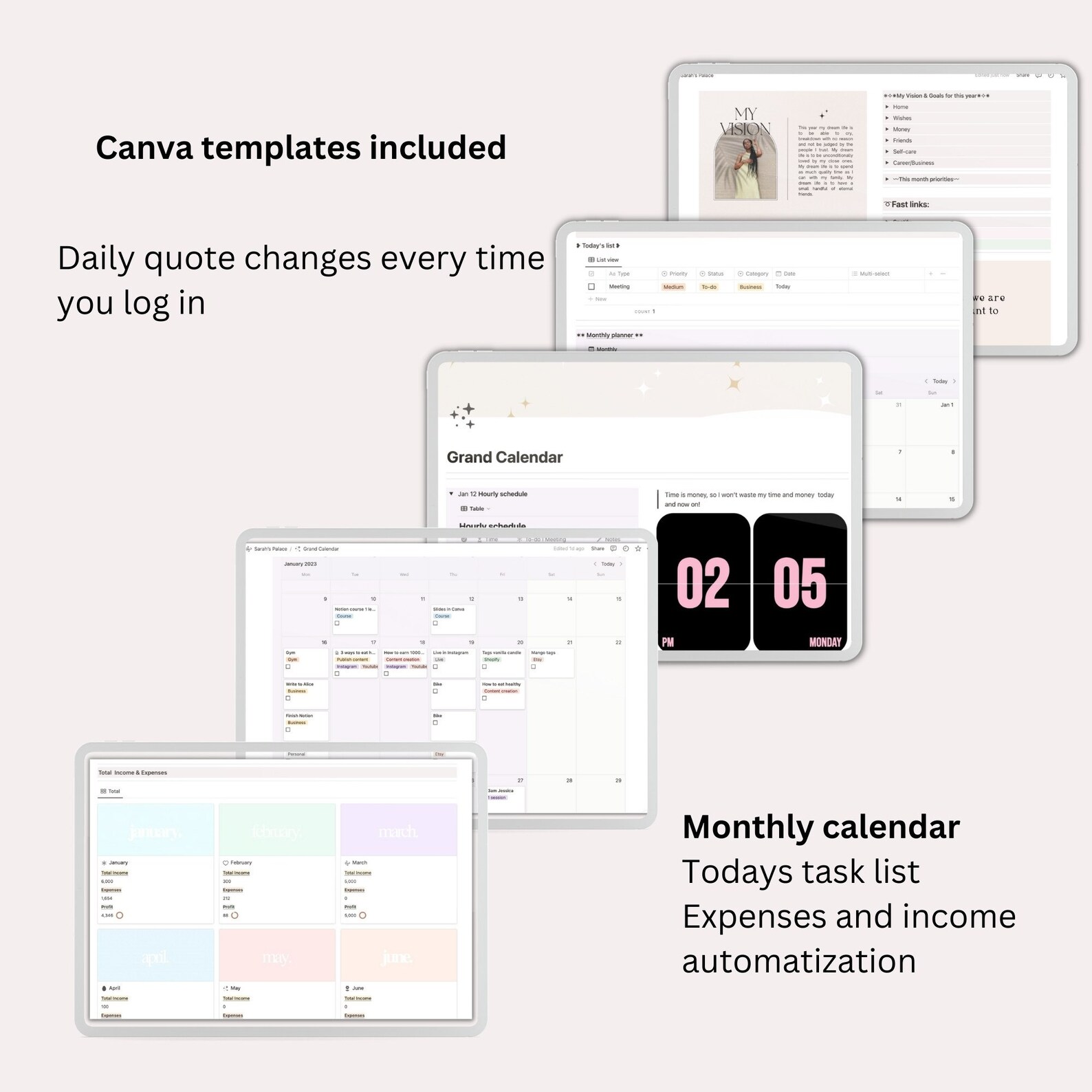 Notion All in One Life Social Media Content Planner 2023 Dated, Notion ...