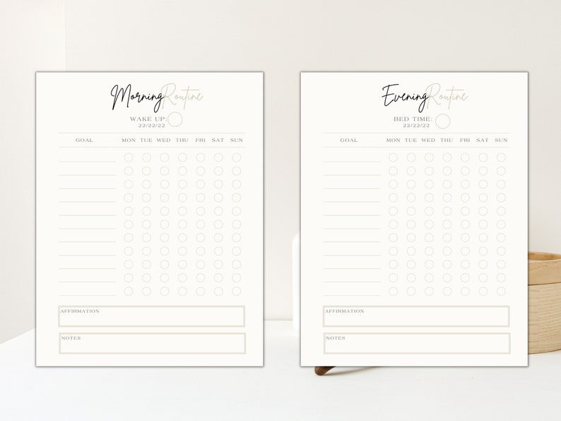 Canva Editable Morning and Nighttime Routine Checklist I Printable PDF ...