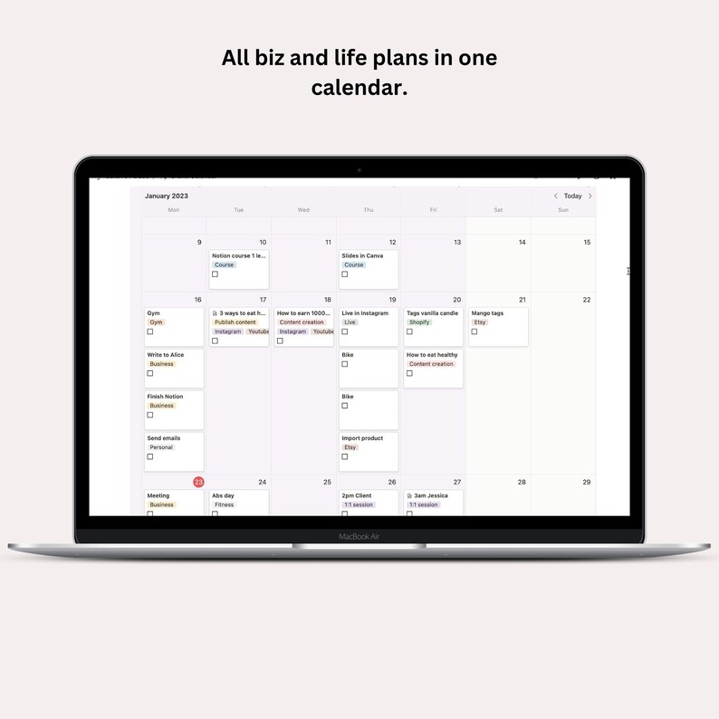 Notion All in One Life Planner 2023 , Budget Notion, Fitness Habit ...