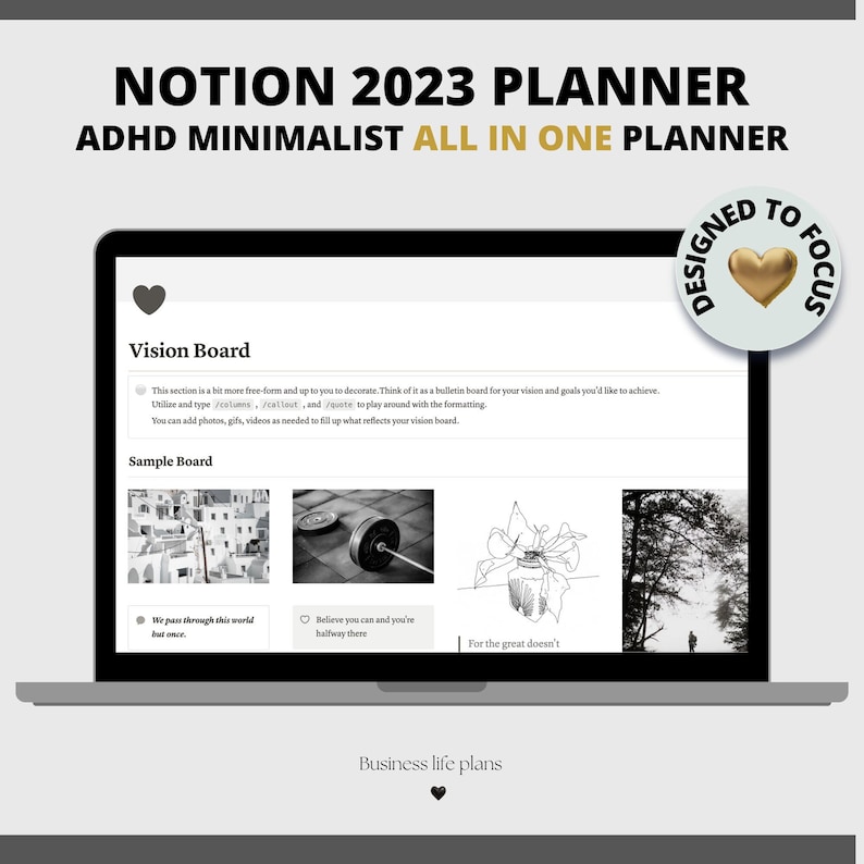 Notion ADHD 2023 Planner, Adhd Digital Planner, , Adhd Productivity