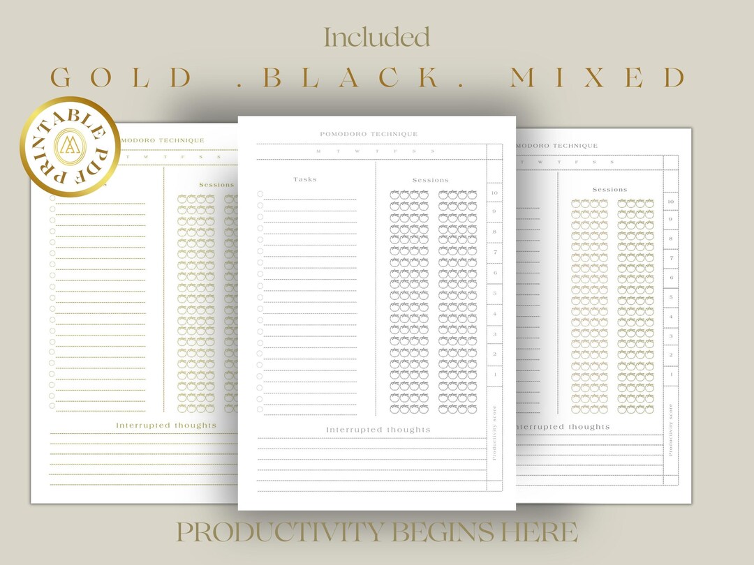 Simple Pomodoro Planner Printable| Productivity Planner |time Tracker ...