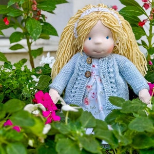Handmade Waldorf Inspired Soft Textile Doll Christmas Gift for Kids - Personalized Plush First Baby Doll Birthday Gift for 2 Year Old Kids