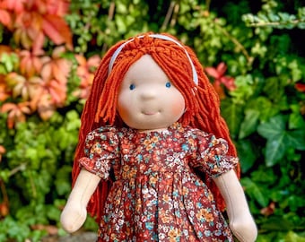 Handmade Waldorf ** Inspired Doll Personalized Special Birthday Gift for Wife - Custom Soft Textile Plush Doll Christmas Gift for Mom
