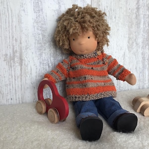 Handmade Waldorf Doll with Set of Clothes, Custom Boy Doll Gift for Son, Personalized Soft Doll Christmas Gift, Made for Order Boy Doll