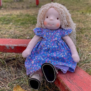 Handmade Waldorf ** Inspired First Baby Doll Special Birthday Gift - Custom Rag Doll Unique Christmas Gift for 2 Year Old Daughter