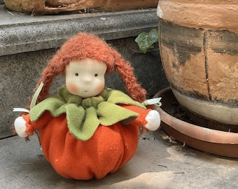 Halloween Decorative Pumpkin Waldorf Baby Doll