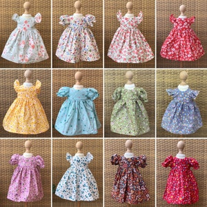 Waldorf ** Inspired Doll Dress for 16 - 14 inch Dolls *MİNİMUM 2 PİECES ORDER* | Handmade Cotton Doll Clothes with 12 Different Variations