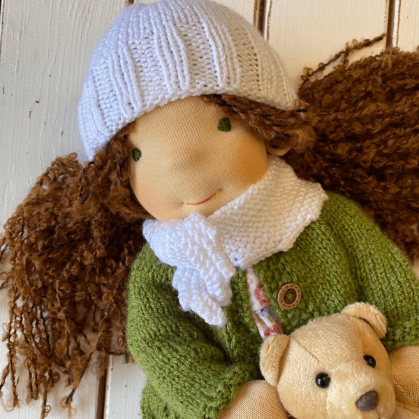 Customized and Personalized Waldorf Doll with Set of Clothes, 14 inch First Baby Doll, Handmade Waldorfpuppe for Baby Christmas Gift for Her