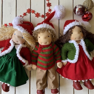 Waldorf ** Inspired Doll Christmas Dress for 14 inch Dolls *LIMITED EDITION* | Handmade Cotton Doll Christmas Gift Clothes