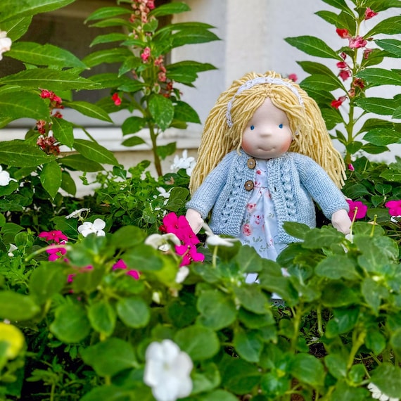 Handmade Waldorf ** Inspired Soft Textile Doll Christmas Gift for Kids, Personalized Plush First Baby Doll Birthday Gift for 2 Year Old Kids
