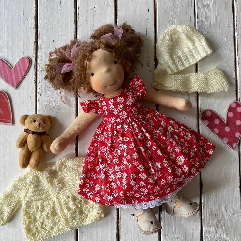 Handmade Waldorf Doll Mother's Day Gift for Wife - Custom First Baby Doll for 2 Year Old Girl - Personalized Steiner Doll Perfect Baby Gift