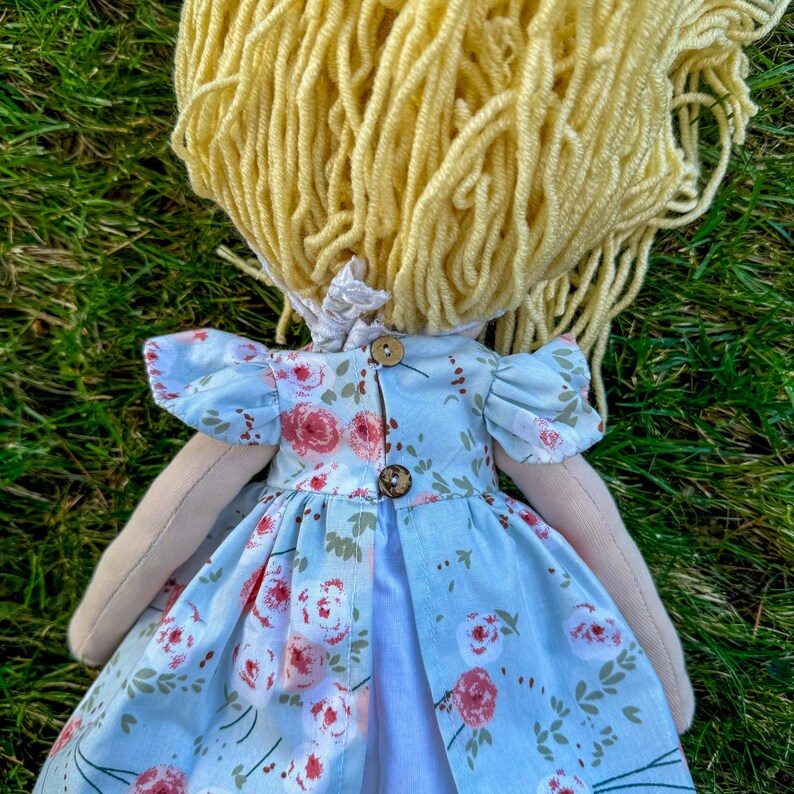 Handmade Waldorf Inspired Soft Textile Doll Christmas Gift for Kids - Personalized Plush First Baby Doll Birthday Gift for 2 Year Old Kids