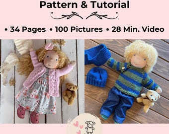 Complete 16" Waldorf ** Inpired Doll Making Guide: 34-Page Tutorial, 28-Minute Video + Doll Patterns