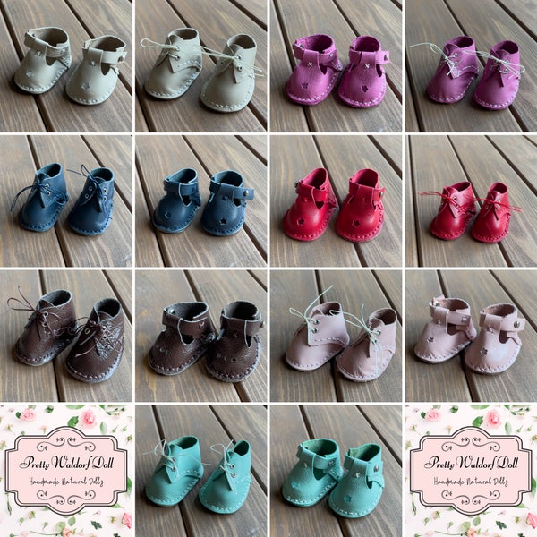 Waldorf Doll Shoes for 16-14 inch Dolls *MİNİMUM 2 PAİRS ORDER* | Handmade Leather Doll Footwear & Boots