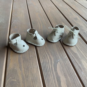 Waldorf ** Inspired Doll Beige Shoes for 16-14 inch Dolls | Handmade Leather Doll Footwear & Boots