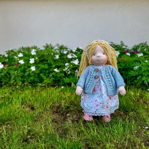 Handmade Waldorf Inspired Soft Textile Doll Christmas Gift for Kids - Personalized Plush First Baby Doll Birthday Gift for 2 Year Old Kids